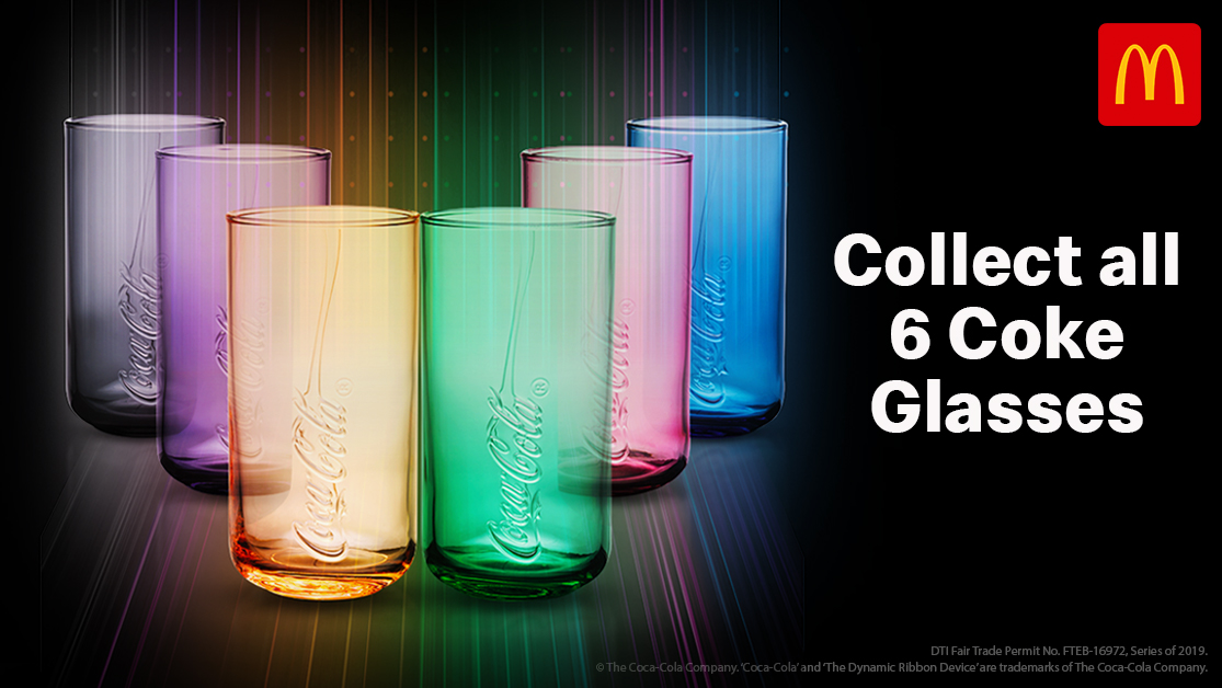 McDonald’s Coke Glass Collection and get all six colors! VicVic Bautista