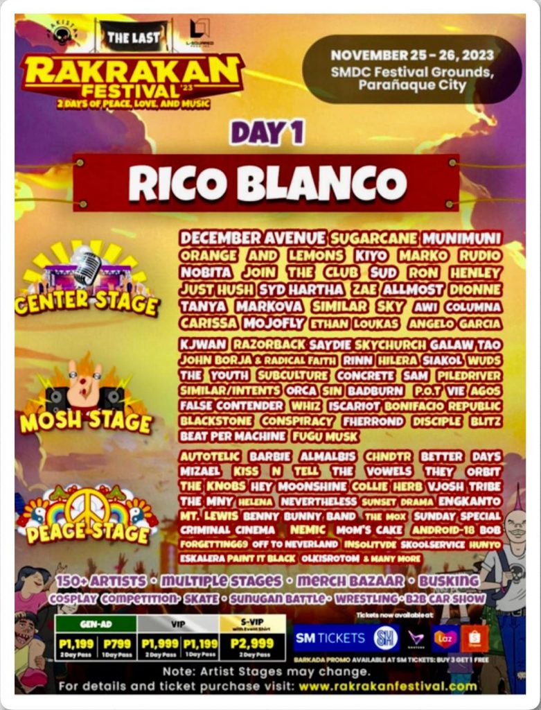 Rakrakan Festival releases final lineup (170+ Bands) with Ely Buendia